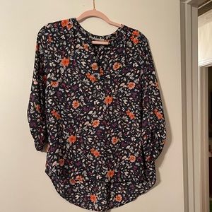 Navy floral top L